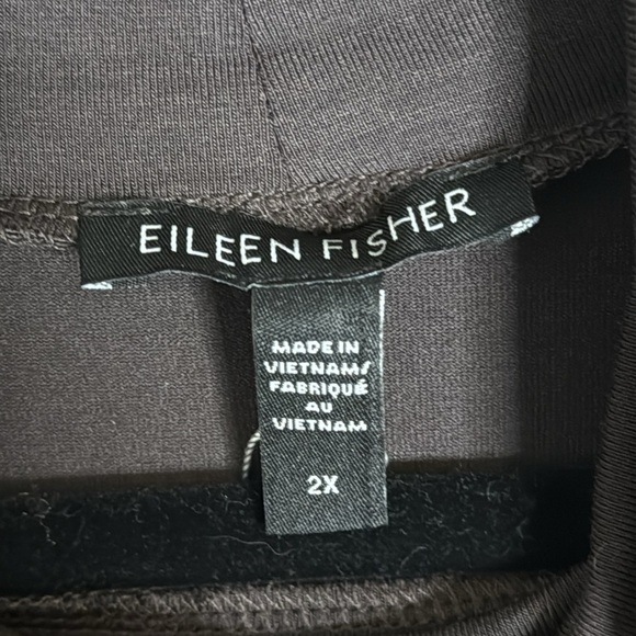 NWT Eileen Fisher Brown Scrunch Neck Blouse Size 2X - Picture 2 of 5